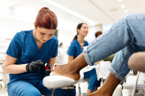 Black Woman Doing Her Pedicure In A Beauty Salon