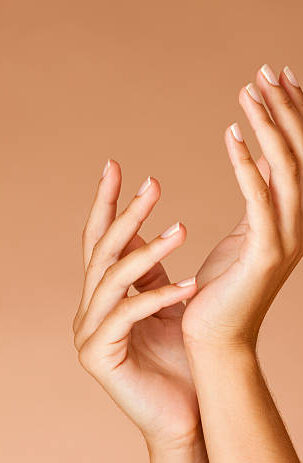 A well-trimmed, well-filed, and well-kept nail. Healthy nails.