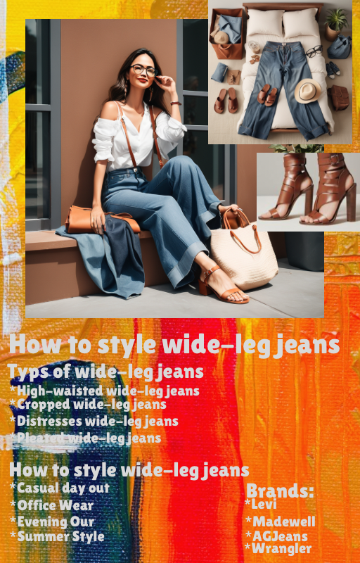 Model in High-Waisted Wide-Leg Jeans Model wearing high-waisted wide-leg jeans paired with a stylish top and heels.